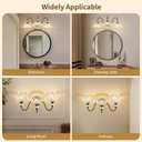 Black Bathroom Vanity Light,3-Light Vanity Light with Crystal Glass Shades,Vintage Farmhouse Vanity Lighting for Bathroom and Dressing Table