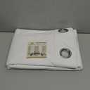 H.VERSAILTEX Linen Blackout Curtains Durable Thick Textured Linen Look 100% Blackout Patio Door Curtain Anti Rust Grommet Extra Wide Sliding Door Curtain Panel, W100 x L84 inch - Pure White