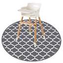 Round Splat Mat for Under High Chair/Arts/Crafts by CLCROBD, 53" Baby Anti-Slip Food Splash and Spill Mat for Eating Mess, Waterproof Floor Protector and Table Cloth (Round Lattice)
