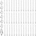 Nuenen 100 Pcs Acrylic Hanging Crystals for Centerpieces Chandelier Clear Crystal Garland Strands Ornament Acrylic Clear Beads Prisms Pendant for Christmas Tree Window Home Decoration(Icicle)