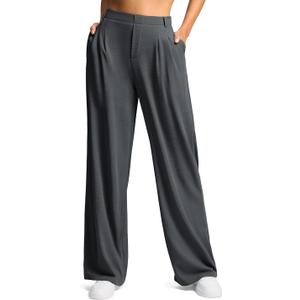 G Gradual Women's Wide Leg Pants High Waisted Waffle Knit Business Casual Slacks 2025 Office Dress Trousers Pants for Women, XS