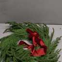 Artificial Norfolk Pine & Cedar Christmas Wreath with Velvet Bow  Real Touch Faux Greenery Holiday Front Door Decoration for Indoor Outdoor Use