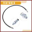 2pcs 28 Inch Universal 1/8" NPT Grease Gun Flex Hose - Trailer Flex Grease Hose Extension Non-Slip - Metal Black Vehicle Components Replace Parts
