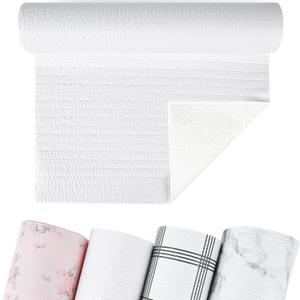 2 x Non-Adhesive Shelf and Drawer Liner for Kitchen Cabinets, 12 in x 10FT Strong Non-Slip Cabinet Liners for Shelves, Refrigerator, Pantry Storage, Bathroom Closet, Easy to Clean & Cut, White