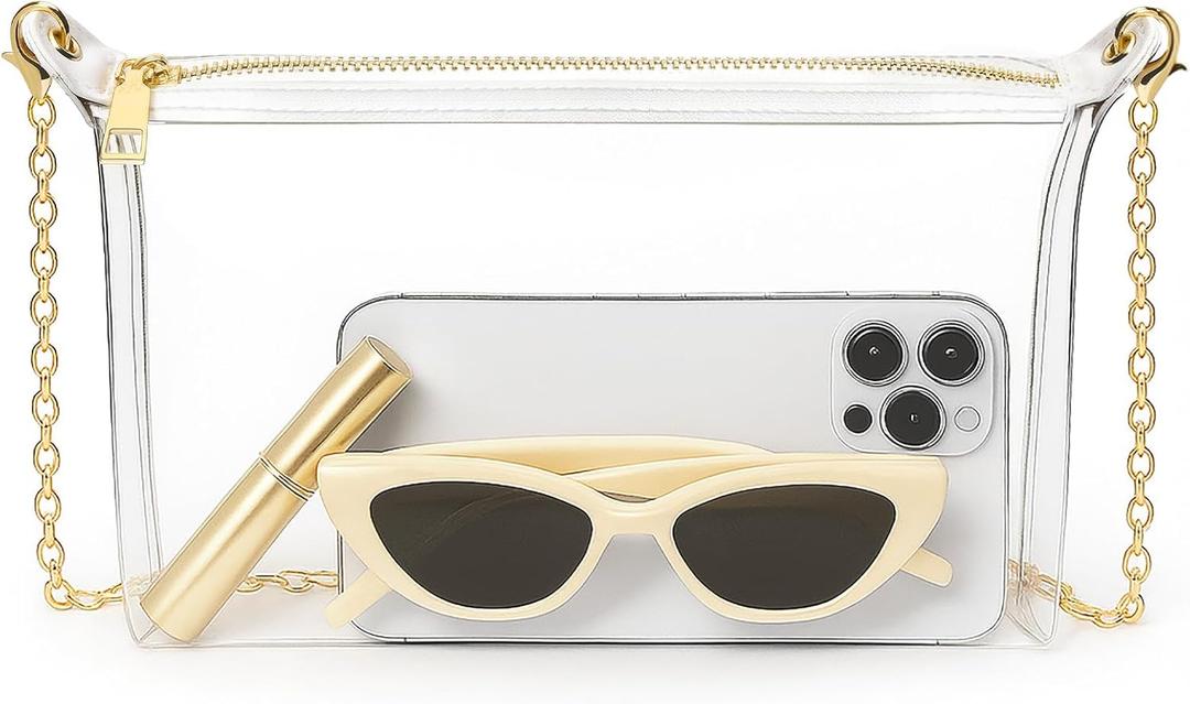 HULISEN Clear Bag for Stadium Events, Clear Purses for Women Stadium Crossbody, Transparent Handbag for Concerts & Sports Fan