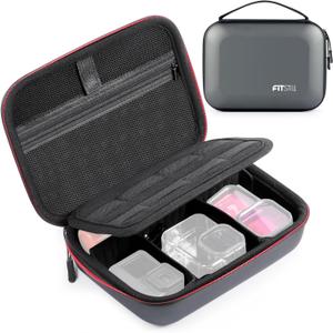 FiTSTILL Carrying Travel Storage Case for DJI Action 5 Pro/4/3/2,Go Pro Hero 13/12/11/10/9/8/7/6/5/Hero 4K,MAX2/MAX360 2025,insta 360 X5 X4 X3,GO Ultra,AcePro2/AcePro,DIY Large Capacity Accessory