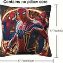 Spider Cartoon Pattern Decorative Pillows, Cute Unique Cartoon Print Throw Pillows, Soft Square Cushion 18x18 Inch for Bedroom Sofa Home Decor