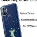 Unov Case for Moto g Play 2023/g Power 2022/g Pure 2021, Crystal Clear with [Anti-Slip Embossed Pattern], Shockproof Slim Protective [Anti-Yellowing TPU] Back Cover, Rainbow Dinosaur