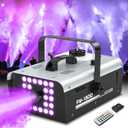 Fog Machine Halloween Outdoor Indoor, 1500W Smoke Machine Fog with 24 LEDs Strobe Lights and Remote for DJ Party Disco Stage Wedding