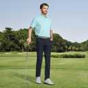 M MAELREG Golf Polo Shirts for Men Stripe Performance Moisture Wicking Dry Fit Collared Mens Polo Shirts Short Sleeve (Blue, XL)