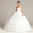 Women Puffy Crinoline Petticoat 6 Hoop Skirt Slips Long Underskirt for Quinceanera Wedding Bridal Dress (White)