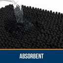 OLANLY Toilet Rugs U-Shaped 20x20, Extra Soft Absorbent Chenille Contour Bathroom Rugs for Toilet, Dry Quickly, Machine Washable, Non-Slip Bath Mat, Black