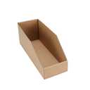 EXYGLO Cardboard Storage Bins 29 Pack, 12x4x4.5 Inch Cardboard Boxes, Corrugated Organizer Bins for Pantry, Shelves, Garage, Office, Shop, Brown
