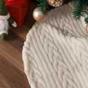 Christmas Tree Skirts 36inch White Faux Fur Xmas Tree Skirt for Christmas Decoration New Year Party Holiday Decorations (Medium)