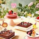 100PCS Colorful Cake & Cocktail Toppers  Smiley Face Party Picks with Bear Candles, Cloud Hats & Mini Decorations for Birthday Cakes & Dessert Tables