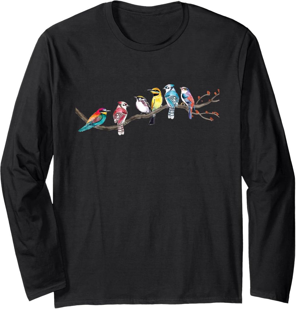 Birds On A Branch - Birding Bird Watching Bird Watcher Long Sleeve T-Shirt