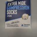 Doctor's Select 3 Pairs Plus Size Compression Socks Wide Calf - Up to 6XL | 20-30 mmHg Compression Socks for Women Wide Calf | Plus Size for Nursing, Traveling, Running (XX-Large)