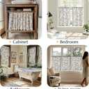 jinchan Floral Kitchen Curtains for Windows 24 Inch Farmhouse Country Linen Tier Curtains Botanic Small Window Drapes for Living Room Bathroom Laundry RV Rod Pocket Rustic 2 Panels Blue on Beige