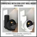 Wall Mount Holder Compatible with Echo Spot 2024, Outlet Mount with Hidden Cable Management, Space-Saving Shelf for Bedroom, Kitchen, Living Room, No-Drill Installation (White)