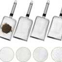 4 Pcs Gardening Soil Sifter, 5" W-Shape Garden Sieve Sifter with Handle (2/2.8/3.8/5 mm Mesh), Portable Gardening Sifter for Gradening Sand Soil Dirt Compost