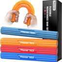 Flex Therapy Bar,Tennis Elbow Therapy Bar, Flexbar for Physical Therapy & Resistance Bar for Golfers Elbow,Tendinitis,Wrist,Forearms Pain, Improve Grip Strength and Relieve Pain (4 Pack-Yellow Green Blue Red)