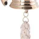 Nautical Brass Wall Mounted Hanging Bell with Rope, Marine Dinner Bell Antique Polished Finish, Solid Brass Indoor Outdoor Bell for Home Decor, Reception, School, Church, Farmhouse Decoration (2 Inch)