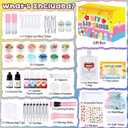 Jcoos Lip Gloss Making Kit, 73PCS Fun Make Your Own Lip Gloss Kit Kids, Beginner, Lipgloss Sets for Girls, DIY Lipstick Set, Moisturizing Lip Oil Base, Gifts for Tween Girls, Teens, Daughters, Women (Yellow)