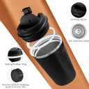SPLMIFA Travel coffee mugs leak-proof, reusable coffee cups with lids, stainless steel vacuum insulated coffee tumblers, thermal insulation cups for men & women keep drinks hot & cold(2nd-Black, 17OZ)