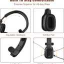 Trucker Bluetooth Headset V5.0, Wireless Headset with Noise Canceling&Mute Microphone for Cell Phones, On Ear Bluetooth Headphone for Computer, Zoom Meetings, Skype, Home Office, Black