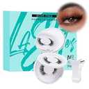 Magnetic Eyelashes with Lash Clusters Applicator Fluffy Magnetic False Lashes Kit Wispy Reusable Cluster Eyelash Extensions with Magnets No Lashes Glue or Liner Needed(2 Pairs-Dense)
