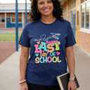 Happy Last Day of School Shirt Womens Schools Out for Summer T-Shirt Teacher Off Duty Gift Shirt (S)