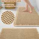 Smiry Waffle Bath Mat 72x24, Extra Soft Absorbent Bathroom Rugs, Non Slip Machine Washable Quick Dry Bath Rugs for Bathroom Floor, Tub, Shower, Home Decor Accessories, Brown