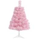 CCINEE 2Ft Artificial Christmas Tree, Pink Mini Tabletop Hinged Christmas Tree with Plastic Stand 80 Branch Tips for Xmas Party Supplies Home Indoor Decoration