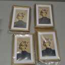 4x6 Picture Frame Set of 4, Matted Brass Simple Modern Brushed Thin Aluminum Metal Photo Frame Fits 3x5 with Mat or 4 x 6 without Mat Vertical and Horizontal for Tabletop and Wall Mounting