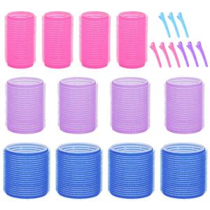 Hair Rollers for Blowout Look Long Hair, 21 PCS Self Grip Hair Rollers for Long Medium Short Hair Styling Curling Tools DIY Hair Curlers to Sleep In (Multi-color-21)