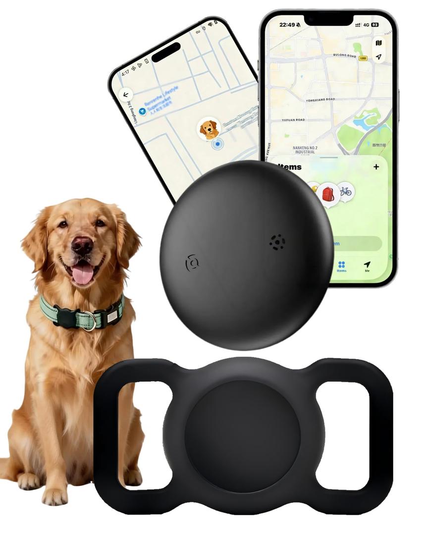 Dogs Collar (iOS & Android) - Dogs GPS Tracker Pet Activity Tracker, No Subscription, Works with Google Find Hub & Apple Find