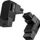EZDIY-FAB Shield Series 8-Pin PCIe GPU Power Adapter,90-Degree Angled Connector, Aluminum Design for Graphics Cards  Reverse Type,Black-2 Pack