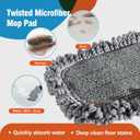 CLEANHOME Microfiber Mop Pads 4 Pieces for Floor Cleaning, Fit CLEANHOME Dust Mop: B09PBPGSJ3, Twisted Microfiber Replacement Pads,  Compatible Size: Fits 13.5 inches long and 3.5 inches wide mop head for precise fit