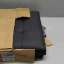 17.7" Ottoman with Storage, Square Storage Ottoman for Dorm, Linen Ottomans with Legs for Living Room, Bedroom, Gray