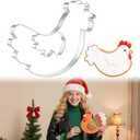 Extra Large Chicken Cookie Cutter 7.48" Big Stainless Steel Chicken Cookie Cutter Farm Animal Biscuit Mold for Christmas Holiday DIY Baking Cake Fondant Pastry Bakeware Decoration