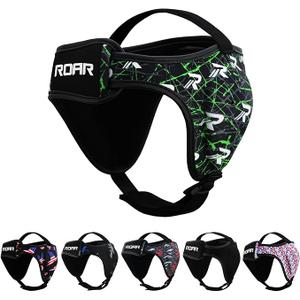 ROAR-INT Wrestling Headgear Men BJJ Ear Guard Protection MMA Grappling Cauliflower Helmet, Green Pack 1