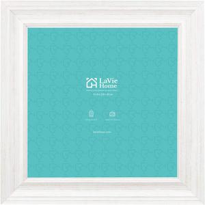 LaVie Home 8x8 Picture Frames (1 Pack, Distressed White) Rustic Photo Frame Set with High Definition Glass for Wall Mount & Table Top Display