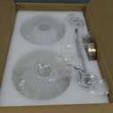 2 Light Gold Brass Bathroom Light Fixture,Brush Gold Vanity Lighting Over Mirror,Cute Milk White Glass Flower Lampshade,E26 Socket(Bulbs Not Included)