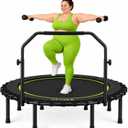 40"/46"/50" Bungee Rebounder Trampoline for Adults, 460LBS Low Impact Quiet Foldable Mini Trampoline, Easy Assembly Indoor Fitness Rebounder with Handle for Whole-Body Workout