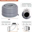Liquid-Tight Conduit 1-1/2 inch 25ft, Electrical Conduit w/UL Certification, Flexible Conduit with 5 Straight and 5 90-Degree Conduit Connector Fittings Gray