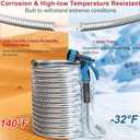 Lefree 100ft Metal Garden Hose - Heavy Duty 304 Stainless Steel Flexible Water Hose, No Kinks & Leak-Proof with Upgraded Handle, 10-Function Spray Nozzle & 4 Spare Gaskets for Yard, RV, Pet Bath