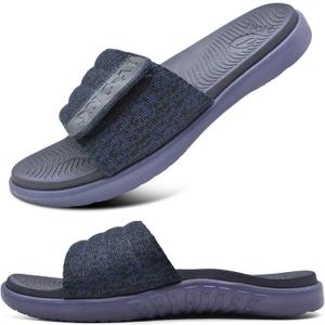 ONCAI Mens Sandals, Arch Support Sport Slides Open Toe Adjustable Straps Orthotic Cushioned Footbed for Plantar Fasciitis Rubber Soles Size 7.5-15 (10, Blue)