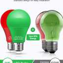 Red Light Bulbs Green Light Bulbs [4 Pack] - A19 LED Red and Green Bulbs 9W (60W Equivalent) - E26 Base Colored Light Bulb for Christmas Party Porch Decor