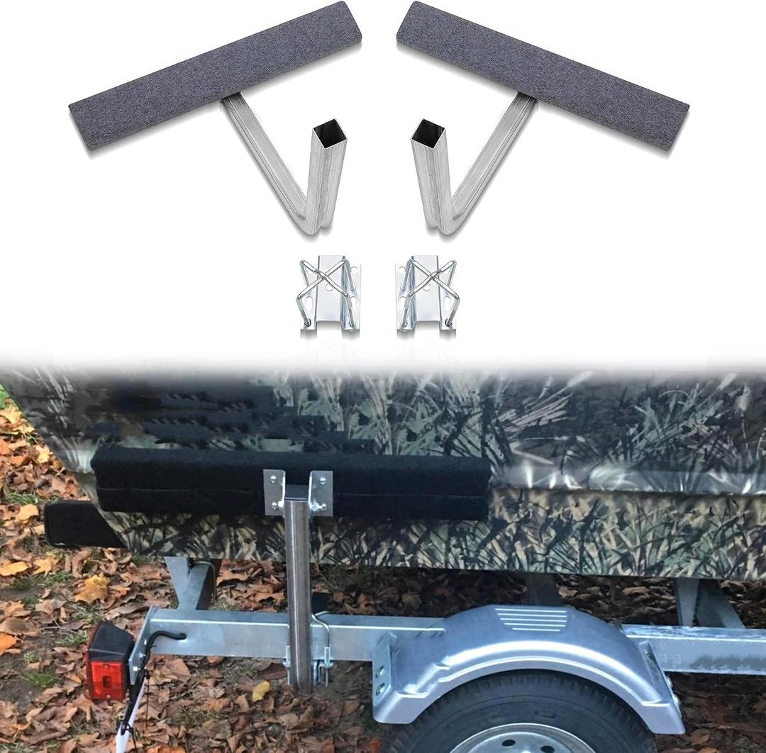 JY PERFORMANCE 24 IN/57 in Boat Trailer Guides Bunk Carpeted, Adjustable Boat Guide-on Hot Dip Galvanized Finish for Ski Boat, Fishing Boat, Sailboat, Kayak, Canoe