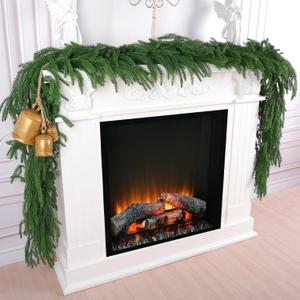 4 Pcs 9 Ft Artificial Norfolk Pine Garlands, Realistic Christmas Pine Garland Faux Winter Greenery for Holiday Table Centerpiece, Mantel, Wall, Indoor, Outdoor Christmas Decor (4 Pack, 9 Ft)